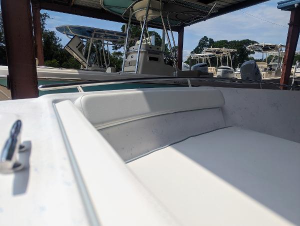 Slide: The Image of 2024 ALK2 Powerboats 22 CRX interior view with white seating. - 13