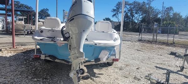 Slide: The Image of 2024 ALK2 Powerboats 22 CRX with outboard motor, rear view in a boatyard. - 6