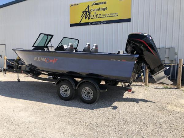 Slide: The Image of 2024 Alumacraft Trophy 195 boat on trailer at Advantage Marine. - 3
