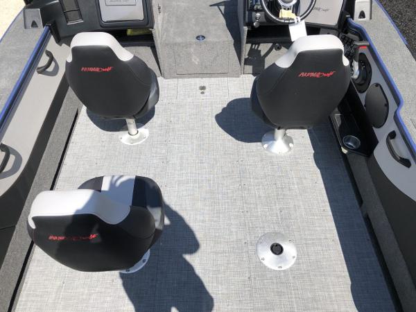 Slide: The Image of 2024 Alumacraft Trophy 195 boat interior with two swivel seats. - 5