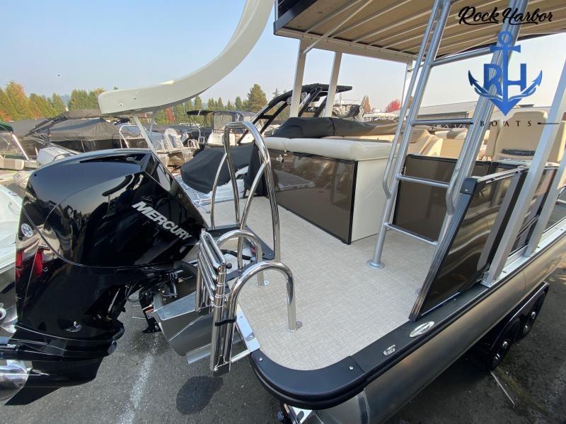 Slide: The Image of 2023 Avalon 2585 Catalina Cruise Funship with Mercury outboard engine at Rock Harbor Boats. - 6