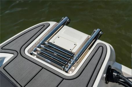 Slide: The Image of 2024 Bayliner Element M19 swim platform with retractable ladder. - 5