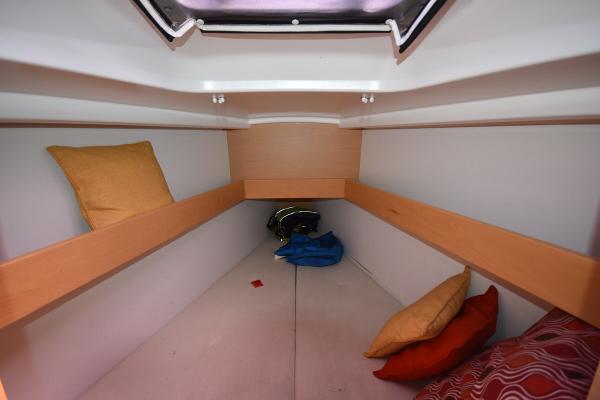 Slide: The Image of Interior cabin of 2012 Beneteau First 30 sailboat with cushions. - 29