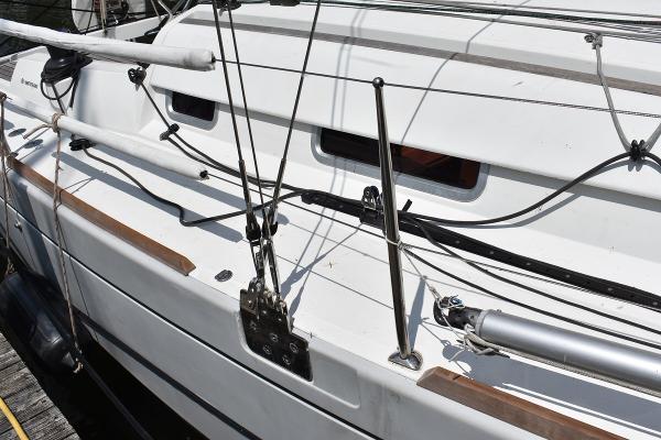 Slide: The Image of 2012 Beneteau First 30 sailboat deck with rigging and hardware. - 6