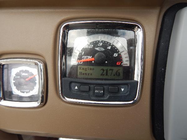 Slide: The Image of Close-up of 2013 Chaparral 225 SSi boat engine hour meter showing 217.6 hours. - 39
