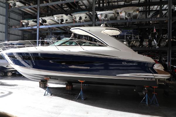 Slide: The Image of 2008 Cobalt 46 yacht in storage facility. - 0