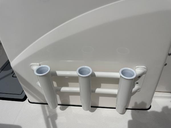 Slide: The Image of Rod holders on 2023 Robalo R180 Center Console boat. - 15