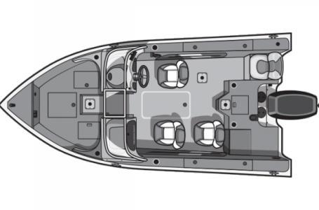 Slide: The Image of 2024 Smoker Craft Ultima Legacy 172 walk thru windshield boat layout. - 2