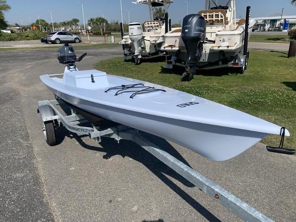 Slide: The Image of 2023 Solo Skiff 14 on trailer, ready for transport. - 5