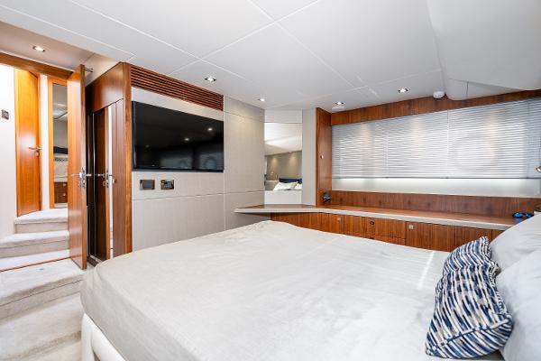 Slide: The Image of Luxurious bedroom interior of 2017 Sunseeker Manhattan 52 yacht with modern design. - 30