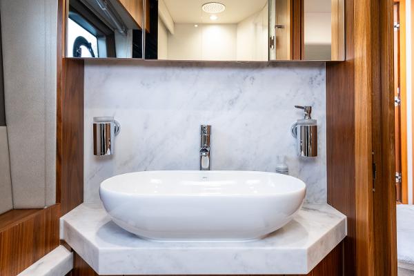 Slide: The Image of Modern bathroom sink in 2017 Sunseeker Manhattan 52 yacht. - 36