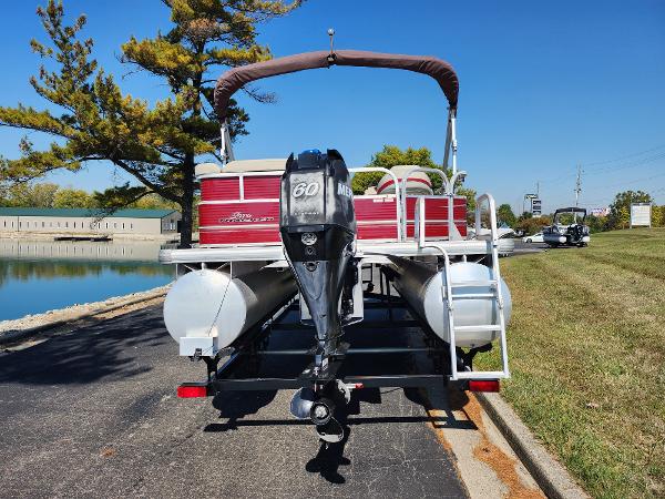 Slide: The Image of 2012 Sun Tracker Party Barge 20 DLX pontoon boat with 60 HP Mercury outboard motor. - 3