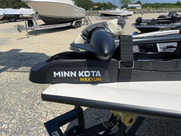 Slide: The Image of Minn Kota Maxxum trolling motor on a 2023 Tracker Pro Team 190 TX boat. - 10