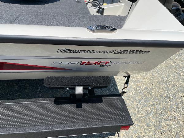 Slide: The Image of 2023 Tracker Pro Team 190 TX Tournament Edition boat rear view. - 15