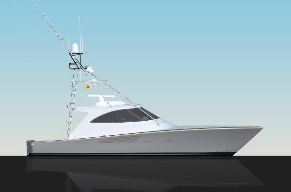 Slide: The Image of 2025 Viking 54 Open yacht against a clear sky background. - 5